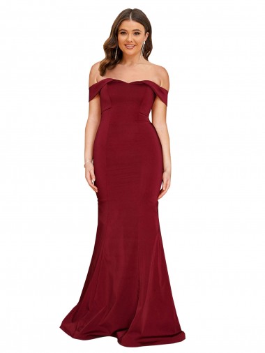 Spandex Burgundy Sleeveless Mermaid Plus Size Prom Dress Canada Manufacturer