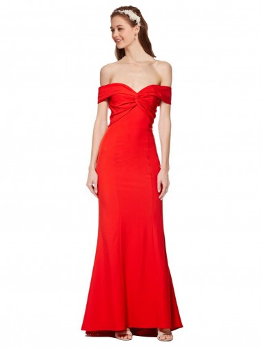 Stretch Crepe Red Sleeveless Mermaid Wedding Guest Dress Canada Manufacturer