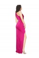Silky Satin Fuchsia Sleeveless Sheath Sexy Prom Dress Canada Manufacturer